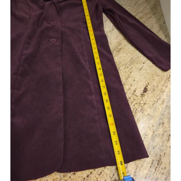 Michael Taylor Sz 10 Wine  2 Piece Sleeveless Sheath Long Blazer Dress Set Mini - Picture 13 of 16